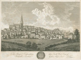 Walsall Town - North West View: gravering, nd [c 1798]
