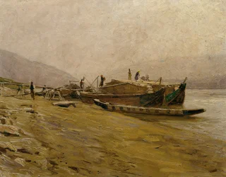 Donau-slæbebåde nær Spitz