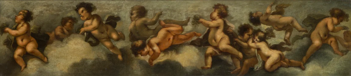 Putti disporting, c.1655-72 (papir lagt på lærred med glasbeskyttelse)