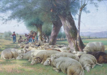 Får i hvile, ca. 1900 (olie på lærred)