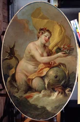Nymfe (Nymfe). Maleri af Stefano Torelli (1712-1784). Olie på lærred