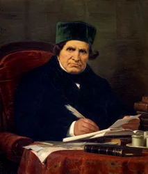 Portræt af Giovan Battista Niccolini, italiensk dramatiker og patriot af Stefano Ussi (1822-1901), olie på lærred, 68x74 cm