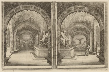 En grotte set fra to forskellige synspunkter, sandsynligvis 1653.