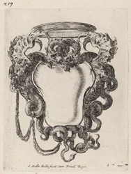 Cartouche flankeret af drager, 1647.