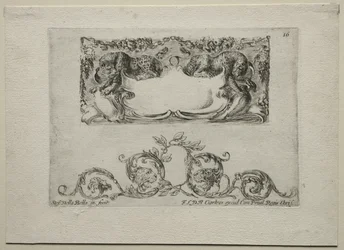 Samling af forskellige caprices og nye designs af kartoucher og ornamenter: nr. 16