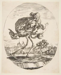 Death Carrying an Infant, fra De fem dødsfald Les cinq Morts, ca. 1648.