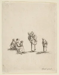 Fire tiggerkvinder, ca. 1641.