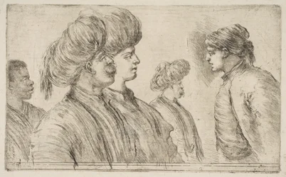Fire tyrkere og en sort mand, ca. 1662.