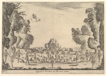 Fjerde scene, havet, fra gudernes ægteskab Le nozze degli Dei, 1637.