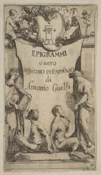 Frontispice til Epigrammi de Guelfi, ca. 1636.