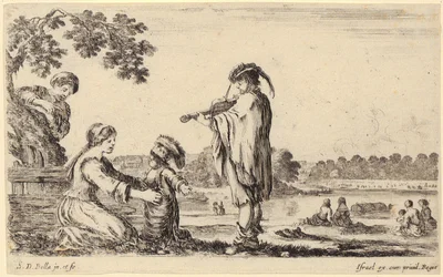 Violinspiller, blad 6 i serien „Forskellige figurer og lande“