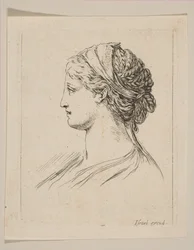 Head of a Woman in Profile, 1650. dani