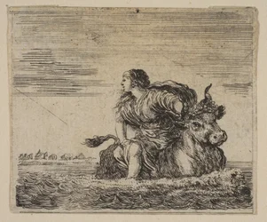 Jupiter og Europa, fra Game of Mythology Jeu de la Mythologie, 1644.