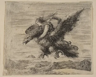 Jupiter og Ganymedes, fra Game of Mythology Jeu de la Mythologie, 1644.