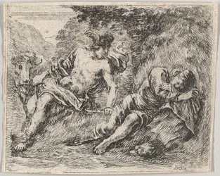Mercury and Argos, fra Game of Mythology Jeu de la Mythologie, 1644.