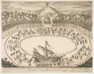 Paradeflyder i form af et skib, storhertugen af Modenas våbenskjold øverst, 1652.