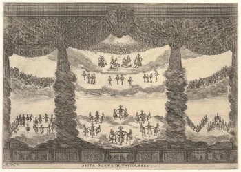 Sjette scene, himlen, fra gudernes ægteskab Le nozze degli Dei, 1637.