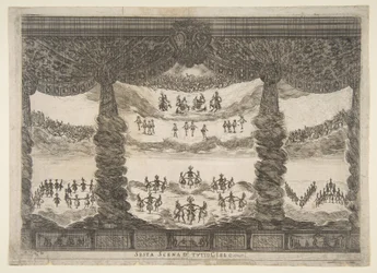 Sjette scene, himlen, fra gudernes ægteskab Le nozze degli Dei, 1637.