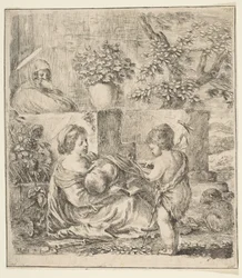 Jomfru og barn med St. Johannes Døberen og St. Elizabeth, ca. 1641.