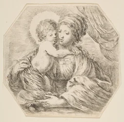 Virgin and Christ Child, en ottekantet komposition, ca. 1649.