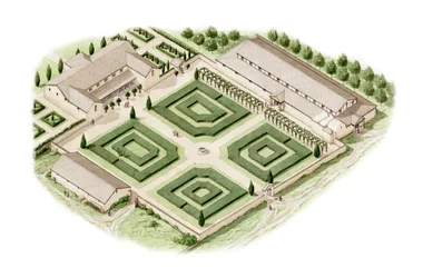 Brading Roman Villa, Isle of Wight (tegnet 2012), ca. 350-400 (blæk og akvarel)