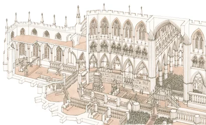 Koret i Westminster Abbey ved kong Henrik 4.s kroning i 1399, 2023