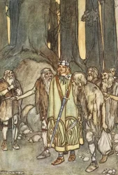 Og den aften var der fest og glæde i den ensomme hytte, illustration fra 
