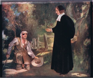 Biskop Ken og tiggeren (farve litho)