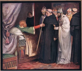 Sankt Anselm nægter ærkebispedømmet (farve litho)