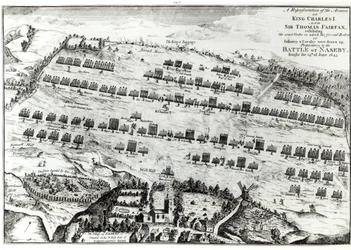 Forberedelse til slaget ved Naseby, udkæmpet den 14. juni 1645 offentliggjort i 