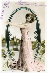 O b: Agustina Otero Iglesias, alias Caroline Otero kaldet La Belle Otero, sangerinde, kabaretdanserinde og vigtig kurtisane fra Belle Epoque - Alfabet på postkort