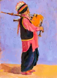 Indisk sækkepiper, 2020, 29x22