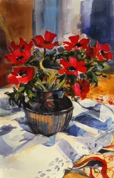 Røde anemoner, 1994,