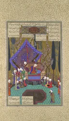 Zal Consults the Magi, Folio 73v fra Shahnama Book of Kings..., ca.1530-35
