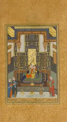 Ægteskab mellem Khusrau og Shirin, Folio 104 fra en Khamsa Kvintet af Nizami, A.H. 931A.D. 1524-25. Skabere: Sultan Muhammad Nur, Mahmud Muzahhib, Shaikh Zada.
