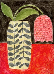 Rød tulipan i en moderne vase