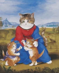 Illustration fra Cats Galore! Et kompendium over kultiverede katte (udg. 2015)