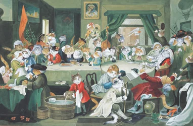 Illustration fra Cats Galore! Et kompendium over kultiverede katte (udg. 2015)