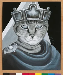 Illustration fra Cats Galore! Et kompendium over kultiverede katte (udg. 2015)