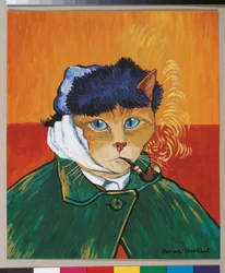 Illustration fra Cats Galore! Et kompendium over kultiverede katte (udg. 2015)