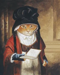 Illustration fra Cats Galore! Et kompendium over kultiverede katte (udg. 2015)