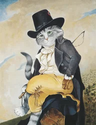 Illustration fra Cats Galore! Et kompendium over kultiverede katte (udg. 2015)