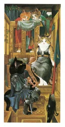 Illustration fra Pre-Raphaelite Cats (udgivet 1999)