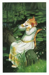 Illustration fra Pre-Raphaelite Cats (udgivet 1999)