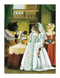 Illustration fra Shakespeare Cats: Plakatbog (udgivet 2016)
