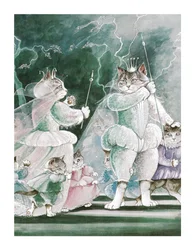 Illustration fra Shakespeare Cats: Plakatbog (udgivet 2016)