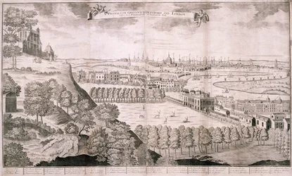 Udsigt fra Greenwich Park, London, 1723