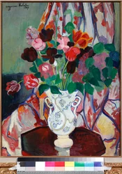 "Vase med tulipaner" (Vase med tulipaner) Maleri af Suzanne Valadon (1865-1938)