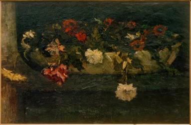 Stilleben med blomster i skål