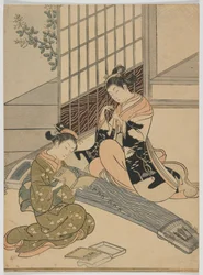 Nedfarende gæs fra Koto, Edo-perioden, ca. 1766 (farve-træsnit)
